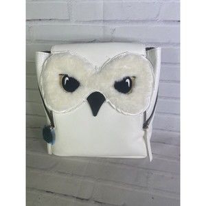 Harry Potter Hedwig Owl Faux Leather Mini Backpack Bag White With Bag Charm NEW